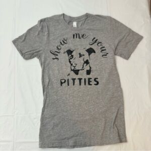 Bella‎ Canvas Gray Dog Lover T-Shirt X-SMALL SHOW ME YOUR PITTIES
